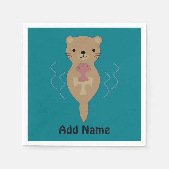 Serviette En Papier Cute Otter (Devant)