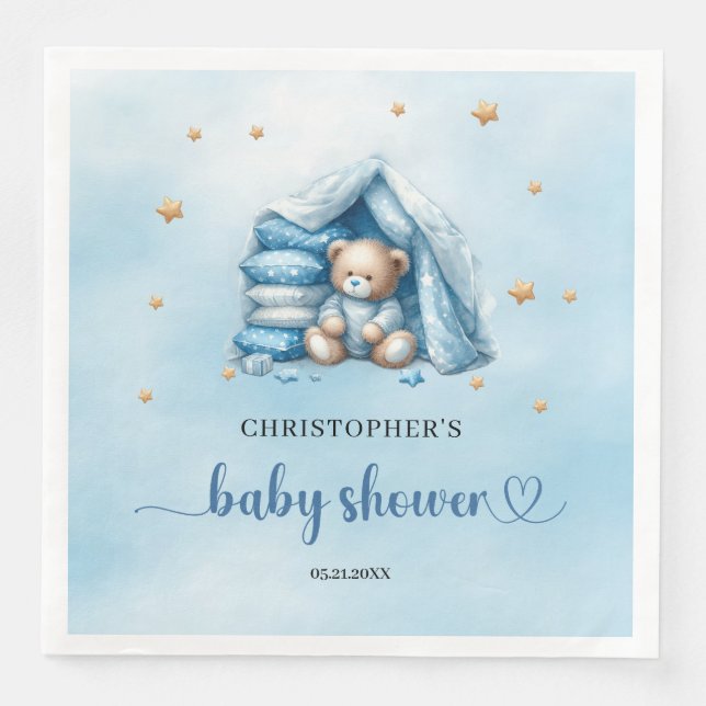 Serviette En Papier Cute ours en peluche garçon baby shower serviettes