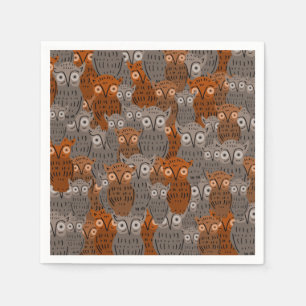 Serviette En Papier Cute Owl Paper Napkins