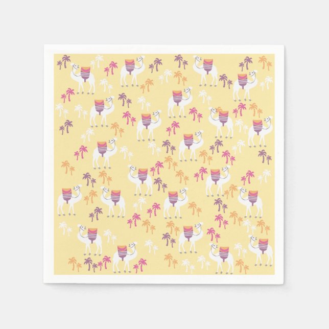 Serviette En Papier Cute Papier de Camel Napkins (Devant)