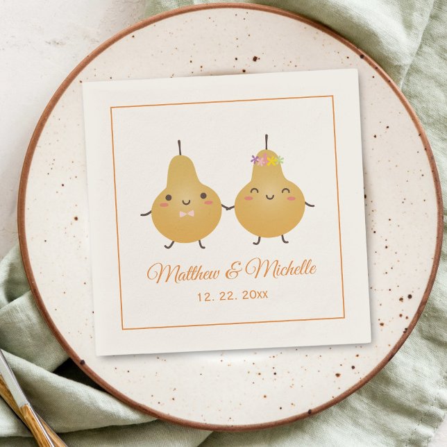 Serviette En Papier Cute Parfait Pear Parfait Paire Parfait Mariage Él (Créateur téléchargé)