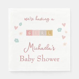 Serviette En Papier Cute Pastel Bloque Le Baby shower Fille
