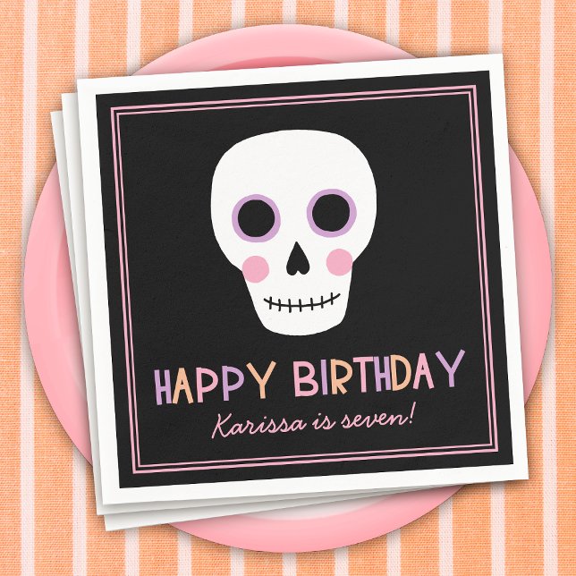 Serviette En Papier Cute Pastel Halloween Joyeux Anniversaire Nom Napk (Créateur téléchargé)