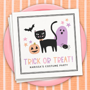 Serviette En Papier Cute Pastel Halloween Trick ou Nom de la menace Na