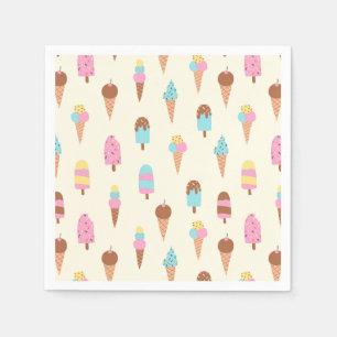 Serviette En Papier Cute Pastel Motif de crème glacée