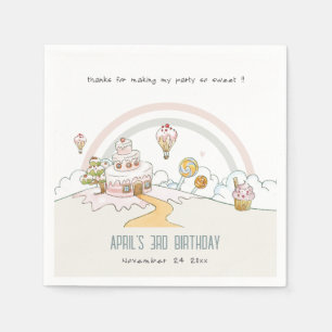 Serviette En Papier Cute Pastel Sweet Time Candy Land Anniversaire de 