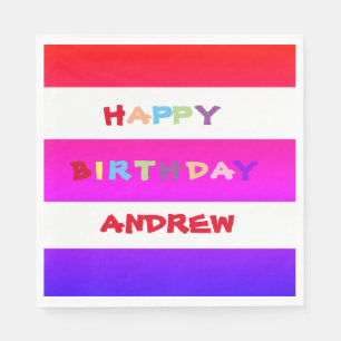 Serviette En Papier Cute personnalisée et coloré joyeux papier d'anniv
