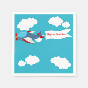 Serviette En Papier Cute Petit Avion Garçon Anniversaire Papier Napkin