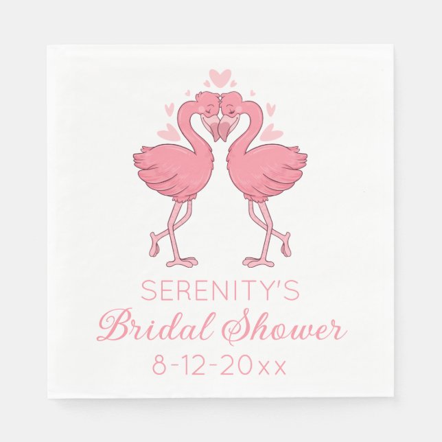 Serviette En Papier Cute Pink Flamingos Tropical Beach Bridal Shower (Devant)