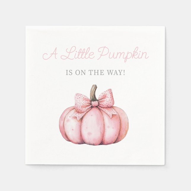 Serviette En Papier Cute Pink Pumpkin Girl Baby Shower (Devant)