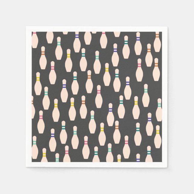 Serviette En Papier Cute Pins de Bowling Papier (Devant)