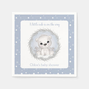Serviette En Papier Cute Polar Ours Bleu Baby shower garçon d'hiver