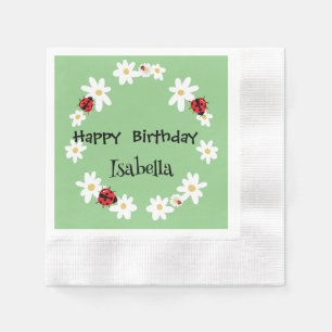 Serviette En Papier Cute Polka point Ladybug Fleur marguerite Enfants