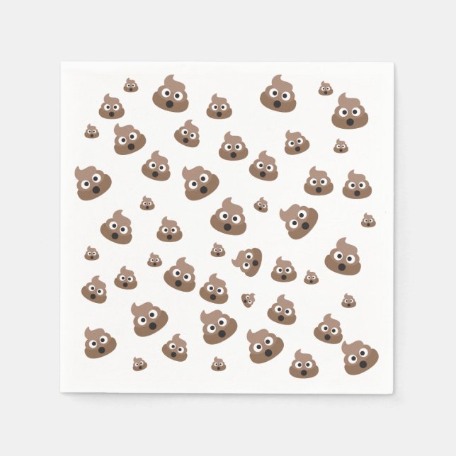 Serviette En Papier Cute Poop Emoji Motif (Devant)