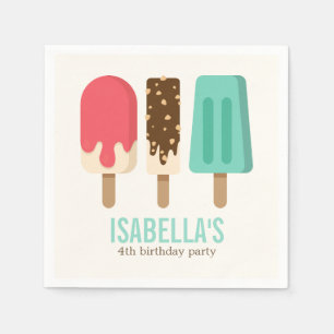 Serviette En Papier Cute Popsicles fête d'anniversaire