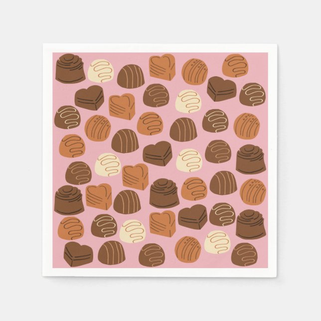 Serviette En Papier Cute Pralines au chocolat Papier serviettes (Devant)
