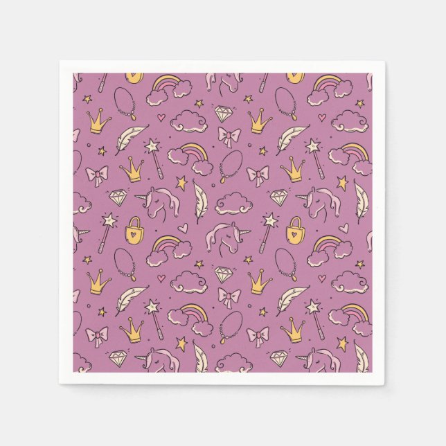 Serviette En Papier Cute Princess Castle Girl Birthday Party (Devant)