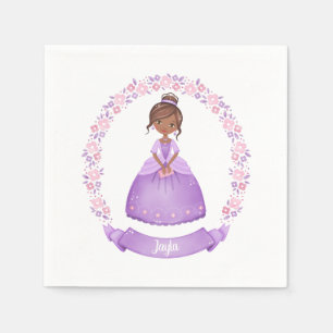Serviette En Papier Cute Princess Purple Ethnic Personnalisé