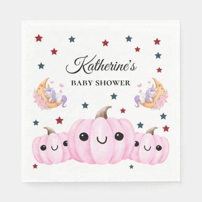 Serviette En Papier Cute Pumpkin Is On The Way | Halloween Baby Shower (Devant)