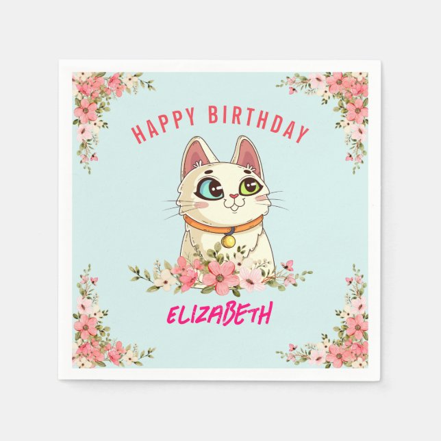 Serviette En Papier Cute Purfect Chat Kitten fête d'anniversaire (Devant)