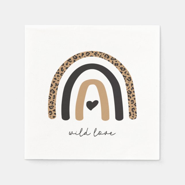 Serviette En Papier Cute Rainbow Leopard Motif (Devant)