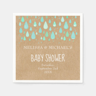 Serviette En Papier Cute Raindrops Couples Baby shower/Saupoudrer Rust