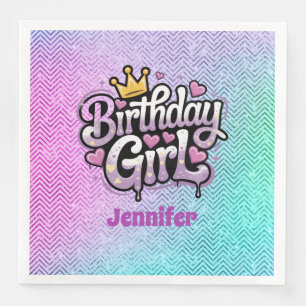Serviette En Papier Cute Royal Birthday Girl Party Papier Napkin