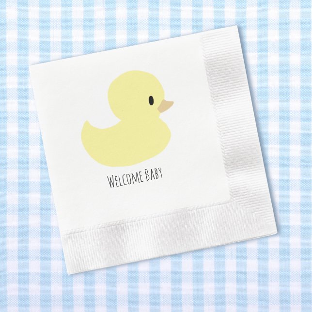 Serviette En Papier Cute Rubber Duck Personalized Baby Shower Custom (Créateur téléchargé)