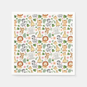 Serviette En Papier Cute Safari Animals
