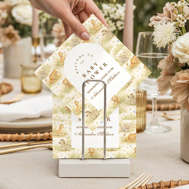 Serviette En Papier Cute Safari Baby Animals Storybook Jungle Baby Sho (Créateur téléchargé)