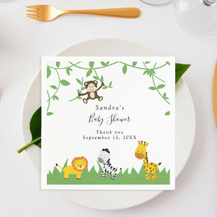 Serviette En Papier Cute Safari Baby shower Arrière - plan Jungle Anim