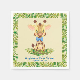Serviette En Papier Cute Safari Giraffe Baby shower Personnalisé Gar