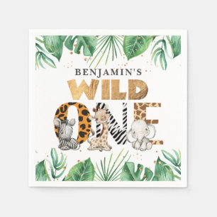 Serviette En Papier Cute Safari Wild One 1er anniversaire