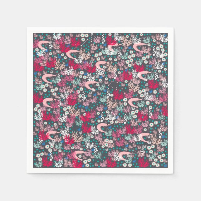Serviette En Papier Cute Shrimp Paper Napkins (Devant)