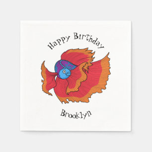 Serviette En Papier Cute Siamese combat poisson betta dessin