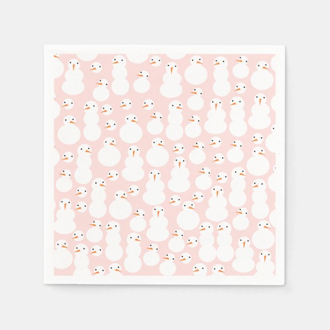 Serviette En Papier Cute Snowmen Paper Napkins (Devant)