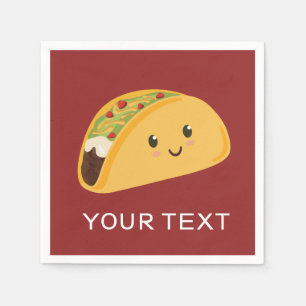 Serviette En Papier Cute Souriant Taco Party Napkin