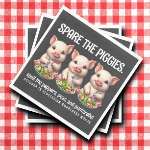 Serviette En Papier Cute Spare Piggies Manger Salades
