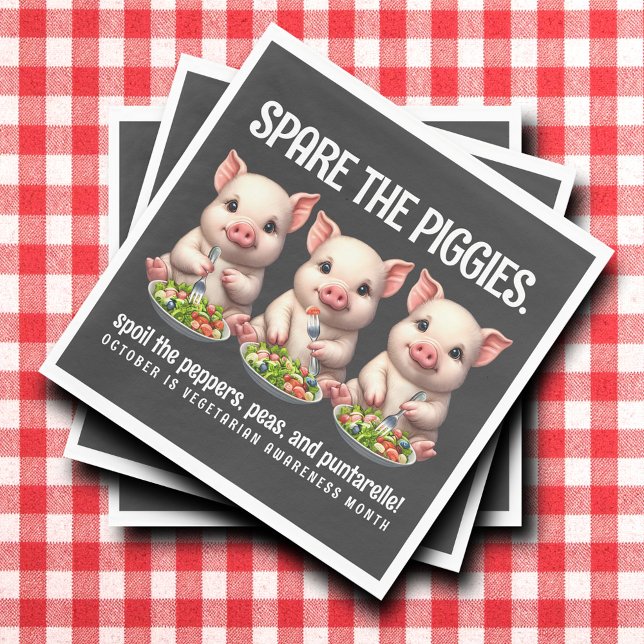 Serviette En Papier Cute Spare Piggies Manger Salades (Spare the Piggies Paper Napkins Cover Photo)