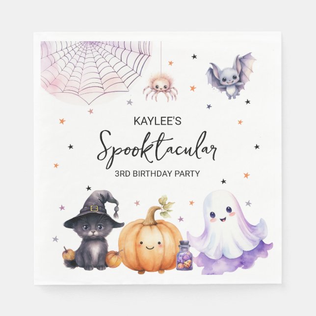 Serviette En Papier Cute Spooktacular Anniversaire (Devant)