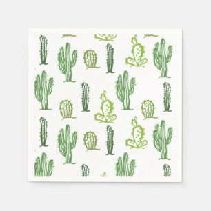 Serviette En Papier Cute Succulent Cactus Vert Cocktail Papier de Cock