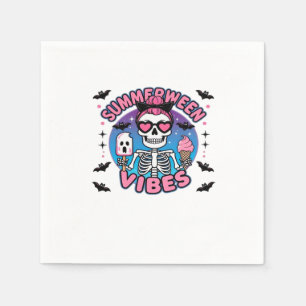 Serviette En Papier Cute Summerween Vibes Skeleton IceCream Summer Vac