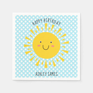 Serviette En Papier Cute Sunshine Bonne fête d'anniversaire