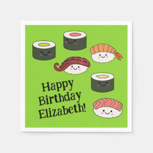 Serviette En Papier Cute Sushi Enfants 1er anniversaire