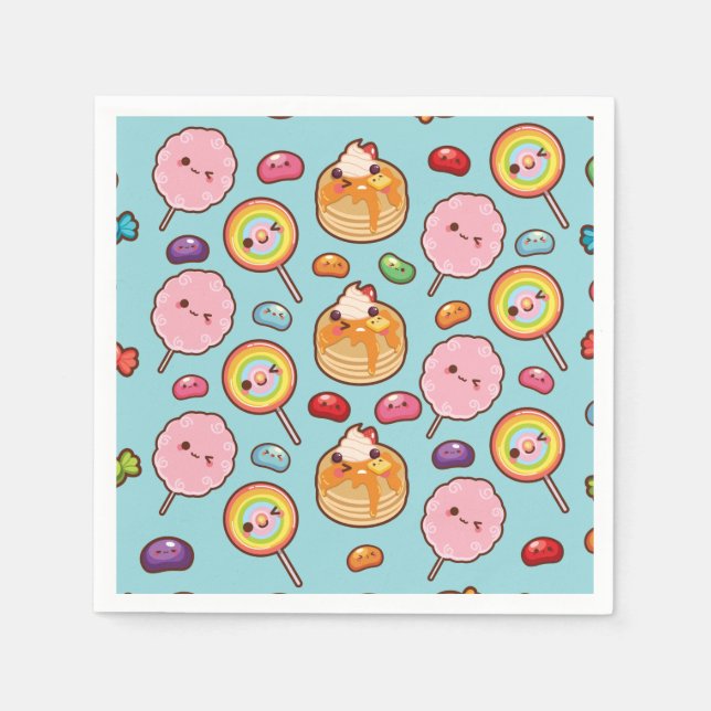 Serviette En Papier Cute Sweet Kawaii Traitements (Devant)