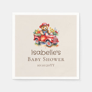 Serviette En Papier Cute Teddy Cultivé localement Baby shower rouge ra
