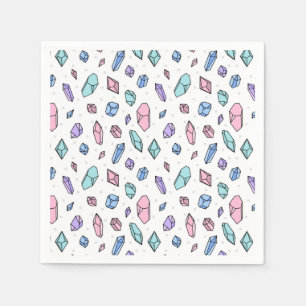 Serviette En Papier Cute tendance Pastel Gemstones Gems Crystal Motif