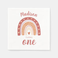 Cute Terracotta Rainbow Boho Premier anniversaire