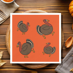 Serviette En Papier Cute Thanksgiving Turquie Papier orange Napkins