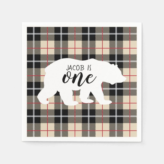 Serviette En Papier Cute Thomson Camel Motif Ours 1er anniversaire fêt (Devant)